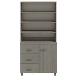 ZNTS Highboard HAMAR Solid Wood Pine Light Grey 3100925