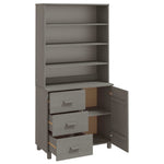 ZNTS Highboard HAMAR Solid Wood Pine Light Grey 3100925