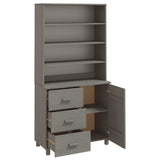 ZNTS Highboard HAMAR Solid Wood Pine Light Grey 3100925
