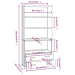 ZNTS Highboard HAMAR Solid Wood Pine Honey Brown 3100934