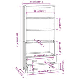 ZNTS Highboard HAMAR Solid Wood Pine Honey Brown 3100934