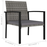 ZNTS 5 Piece Outdoor Dining Set Poly Rattan Grey 3100414