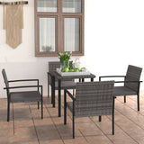 ZNTS 5 Piece Outdoor Dining Set Poly Rattan Grey 3100414