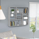 ZNTS Wall Shelf Grey Sonoma 90x16x78 cm Engineered Wood 815559