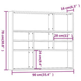 ZNTS Wall Shelf Brown Oak 90x16x78 cm Engineered Wood 815560