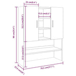 ZNTS Washing Machine Cabinet Grey Sonoma 70.5x25.5x90 cm 815946