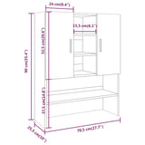 ZNTS Washing Machine Cabinet Grey Sonoma 70.5x25.5x90 cm 815946