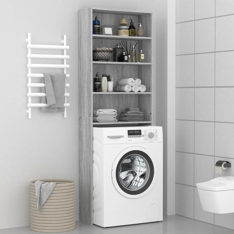 ZNTS Washing Machine Cabinet Grey Sonoma 64x24x190 cm 815952