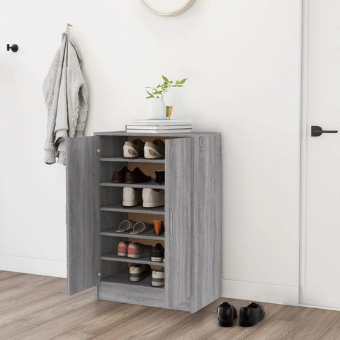 ZNTS Shoe Cabinet Grey Sonoma 60x35x92 cm Engineered Wood 816012