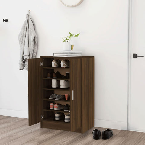 ZNTS Shoe Cabinet Brown Oak 60x35x92 cm Engineered Wood 816013