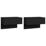 ZNTS Wall-mounted Bedside Cabinets 2 pcs Black 810938