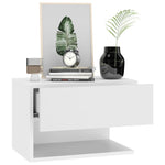 ZNTS Wall-mounted Bedside Cabinet White 810953