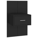 ZNTS Wall-mounted Bedside Cabinet Black 810973