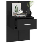ZNTS Wall-mounted Bedside Cabinet Black 810973