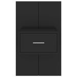 ZNTS Wall-mounted Bedside Cabinet Black 810973