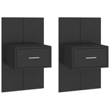 ZNTS Wall-mounted Bedside Cabinets 2 pcs Black 810974