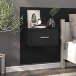 ZNTS Wall-mounted Bedside Cabinets 2 pcs Black 810974