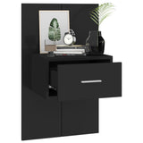 ZNTS Wall-mounted Bedside Cabinets 2 pcs Black 810974