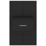 ZNTS Wall-mounted Bedside Cabinets 2 pcs Black 810974