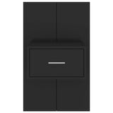 ZNTS Wall-mounted Bedside Cabinets 2 pcs Black 810974