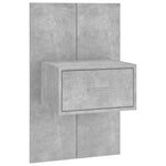 ZNTS Wall-mounted Bedside Cabinet Concrete Grey 810979