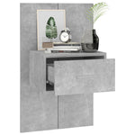 ZNTS Wall-mounted Bedside Cabinet Concrete Grey 810979