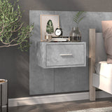 ZNTS Wall-mounted Bedside Cabinet Concrete Grey 810979
