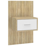 ZNTS Wall-mounted Bedside Cabinet White and Sonoma Oak 810981