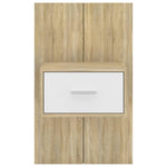 ZNTS Wall-mounted Bedside Cabinet White and Sonoma Oak 810981