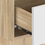 ZNTS Wall-mounted Bedside Cabinet White and Sonoma Oak 810981