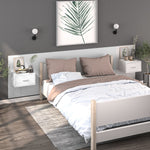 ZNTS Wall-mounted Bedside Cabinet High Gloss White 810983
