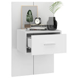 ZNTS Wall-mounted Bedside Cabinet High Gloss White 810983