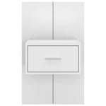 ZNTS Wall-mounted Bedside Cabinet High Gloss White 810983