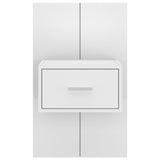 ZNTS Wall-mounted Bedside Cabinet High Gloss White 810983