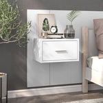 ZNTS Wall-mounted Bedside Cabinet High Gloss White 810983
