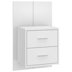 ZNTS Wall-mounted Bedside Cabinet White 810989
