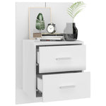 ZNTS Wall-mounted Bedside Cabinet White 810989