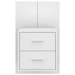 ZNTS Wall-mounted Bedside Cabinet White 810989