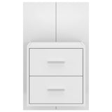 ZNTS Wall-mounted Bedside Cabinet White 810989