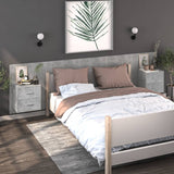 ZNTS Wall-mounted Bedside Cabinet Concrete Grey 810997