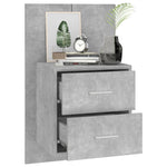 ZNTS Wall-mounted Bedside Cabinet Concrete Grey 810997