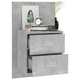 ZNTS Wall-mounted Bedside Cabinet Concrete Grey 810997