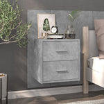 ZNTS Wall-mounted Bedside Cabinet Concrete Grey 810997