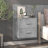 ZNTS Wall-mounted Bedside Cabinet Concrete Grey 810997