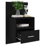 ZNTS Wall-mounted Bedside Cabinet Black 811009