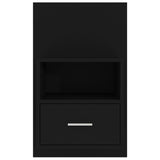 ZNTS Wall-mounted Bedside Cabinet Black 811009