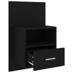 ZNTS Wall-mounted Bedside Cabinet Black 811009