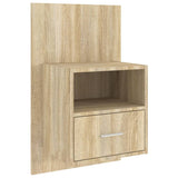ZNTS Wall-mounted Bedside Cabinet Sonoma Oak 811013