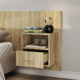 ZNTS Wall-mounted Bedside Cabinet Sonoma Oak 811013