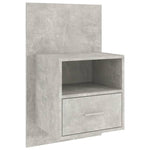 ZNTS Wall-mounted Bedside Cabinet Concrete Grey 811015
